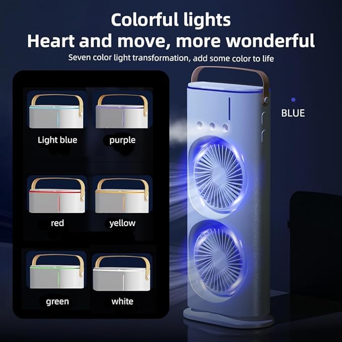 AeroChill Pro Portable Air Cooler - 4000mAh Dual-Mist Rechargeable - White