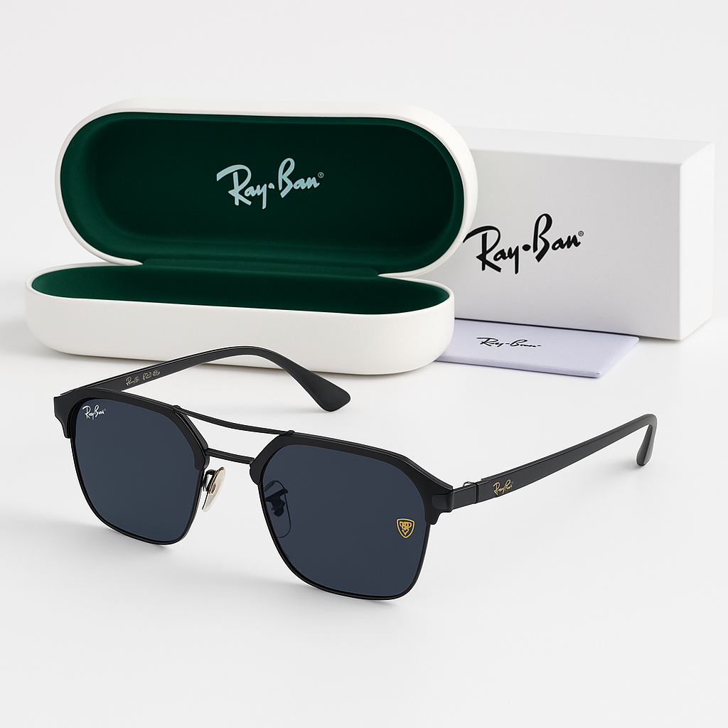 Ray-Ban Scuderia Ferrari Geometric Sunglasses - Matte Black Double Bridge