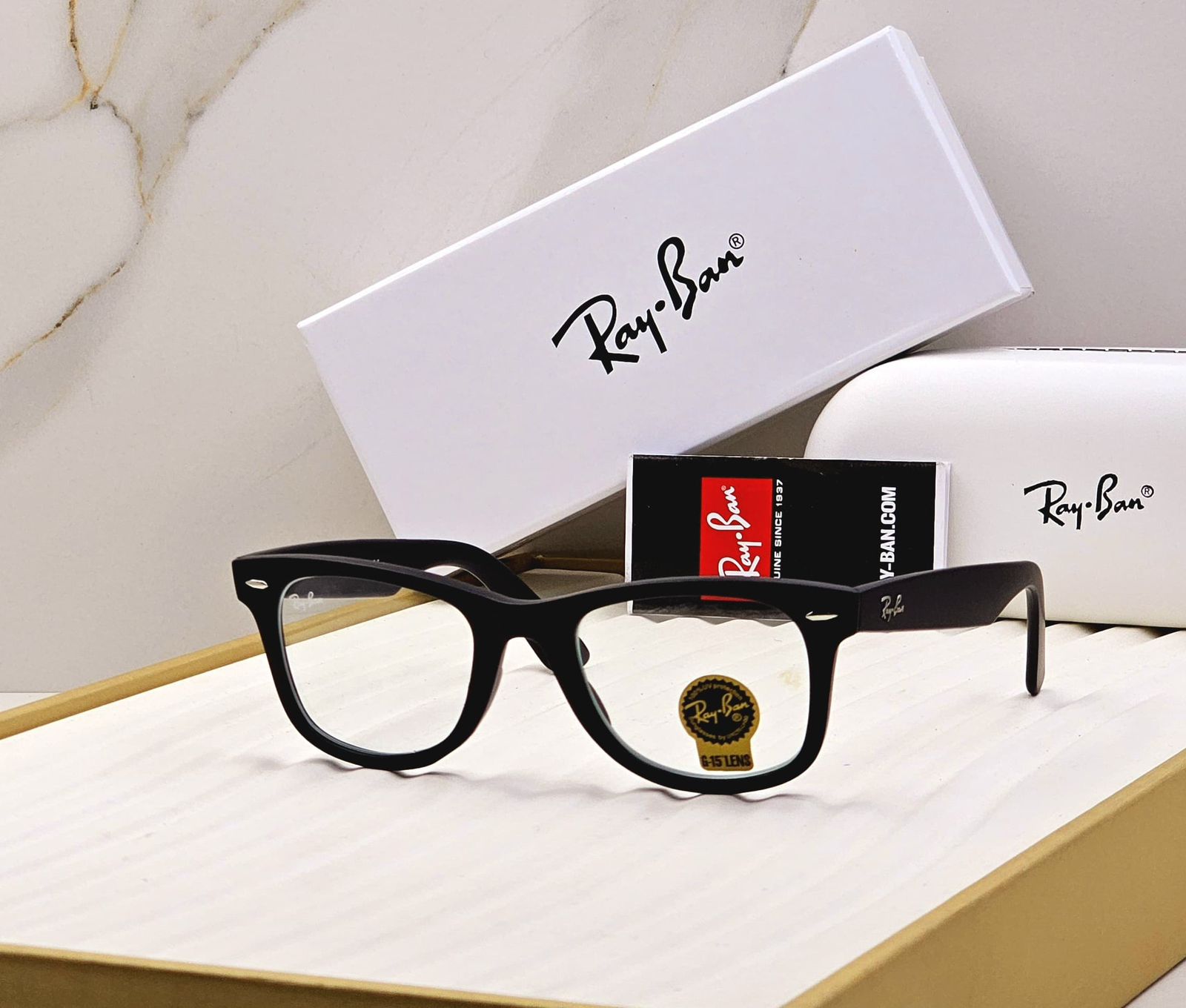 Ray-Ban Wayfarer Matte Black - Clear Lens Fashion Eyewear & Optical Frame