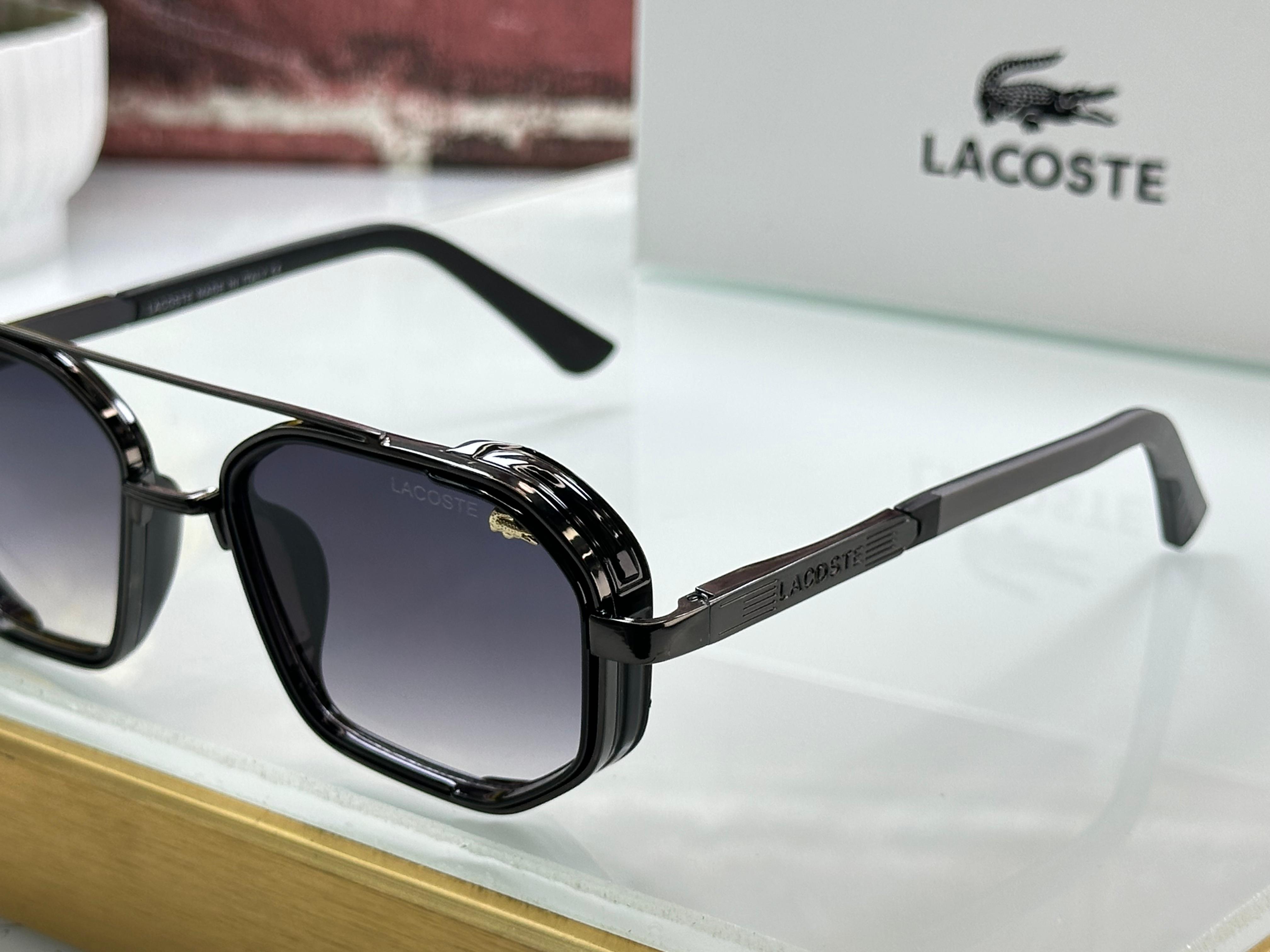 Lacoste Bold Rectangular Polarized Sunglasses - 5 Color Premium Series