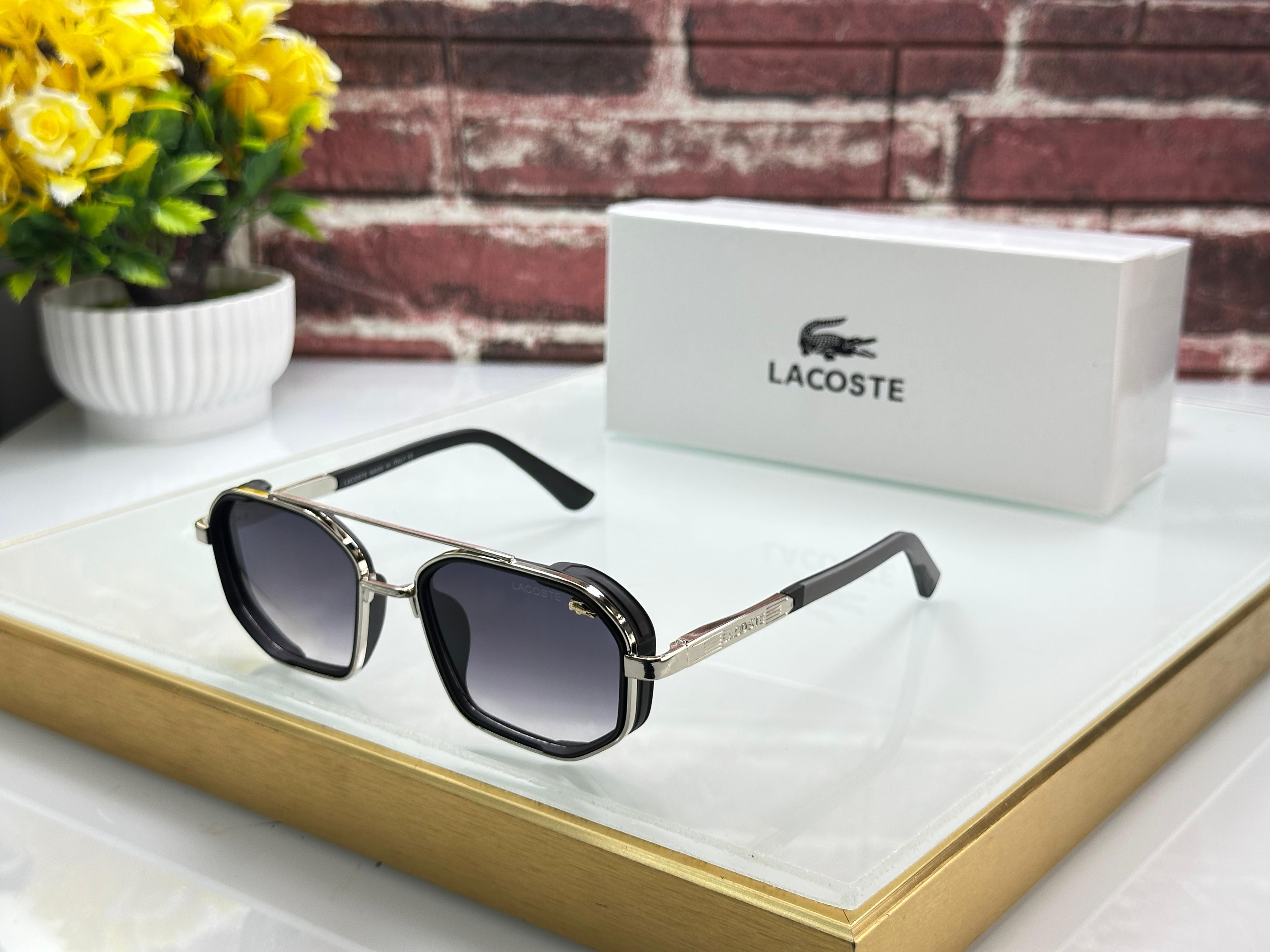 Lacoste Bold Rectangular Polarized Sunglasses - 5 Color Premium Series