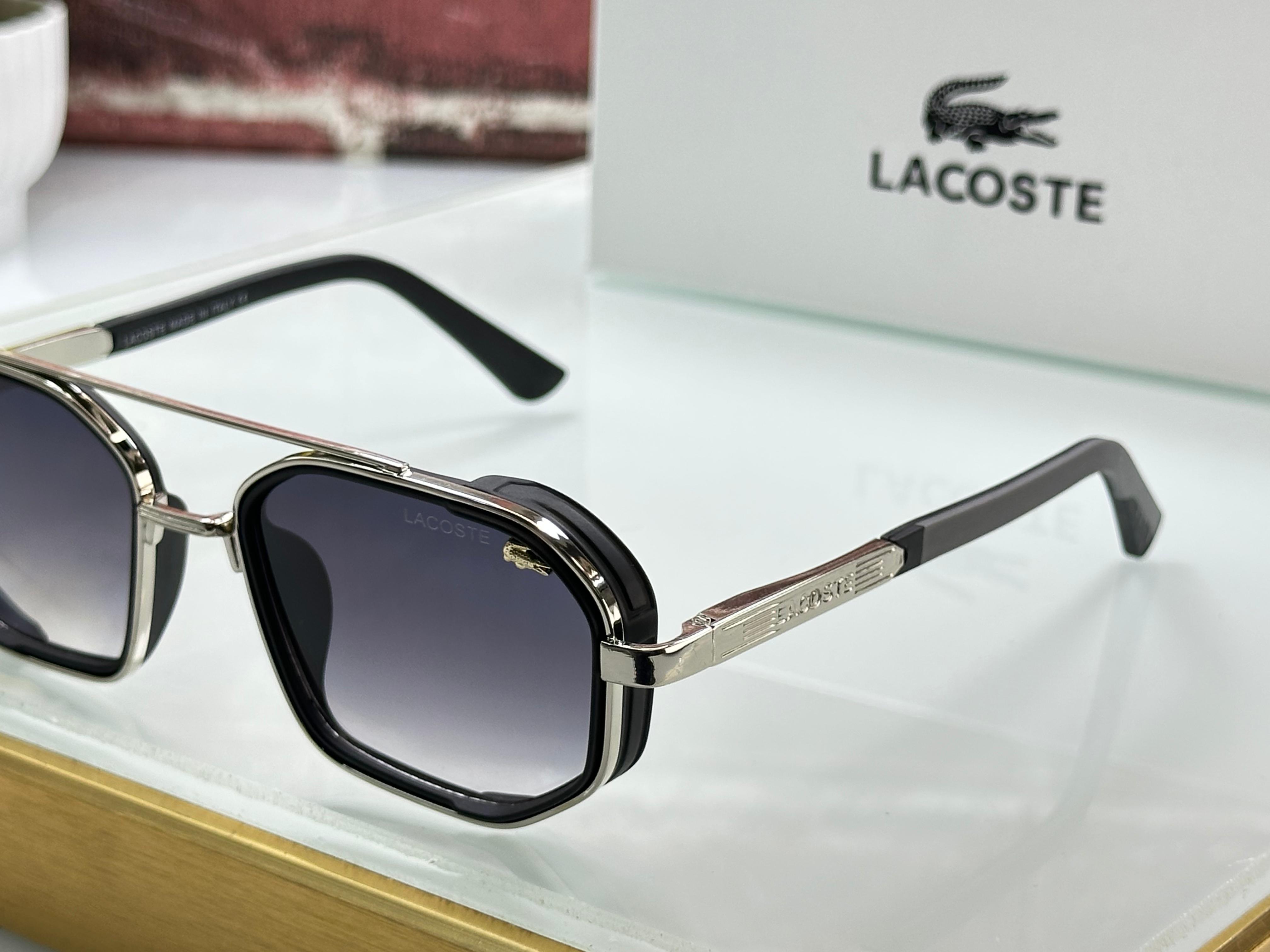 Lacoste Bold Rectangular Polarized Sunglasses - 5 Color Premium Series