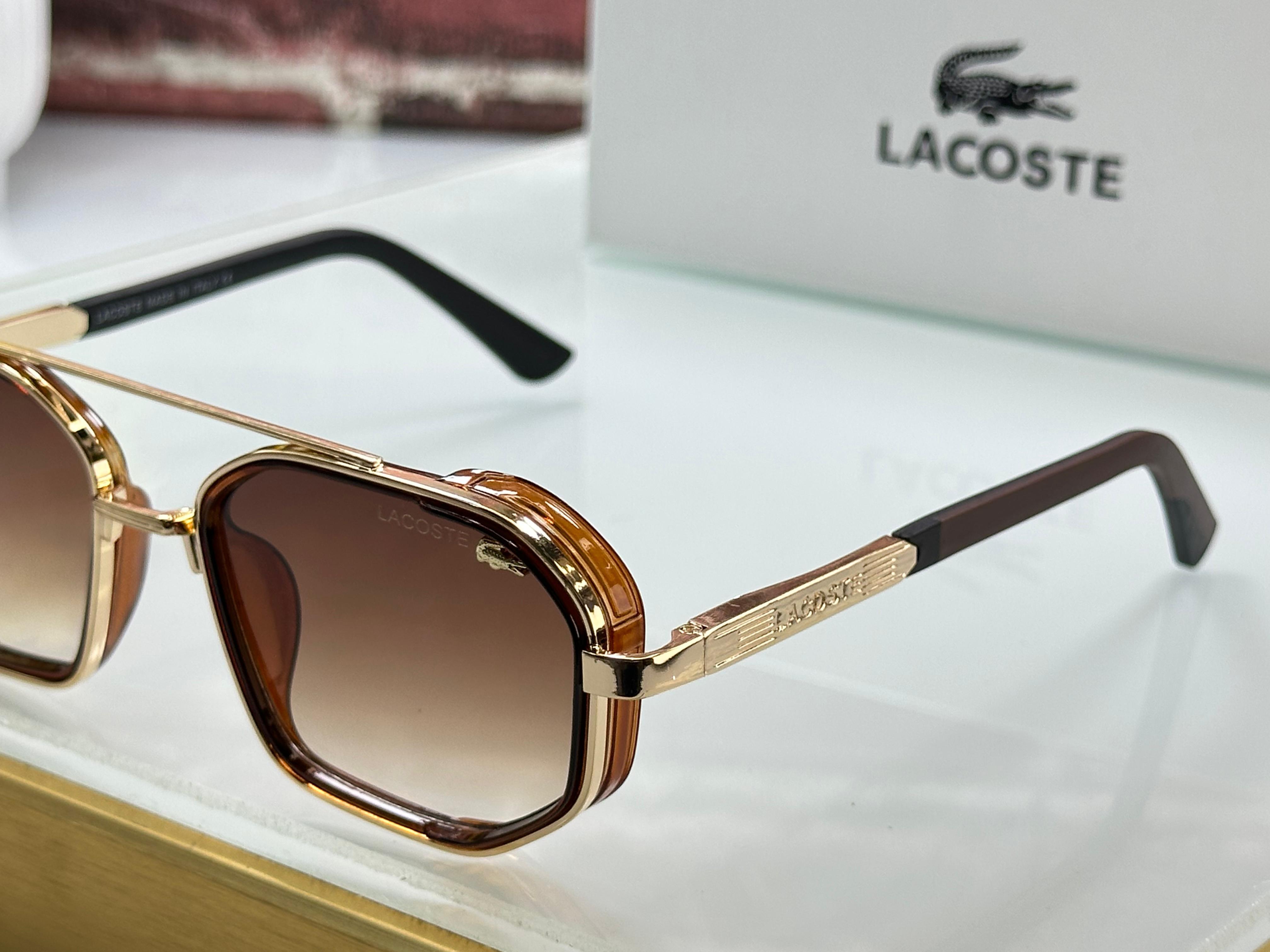 Lacoste Bold Rectangular Polarized Sunglasses - 5 Color Premium Series