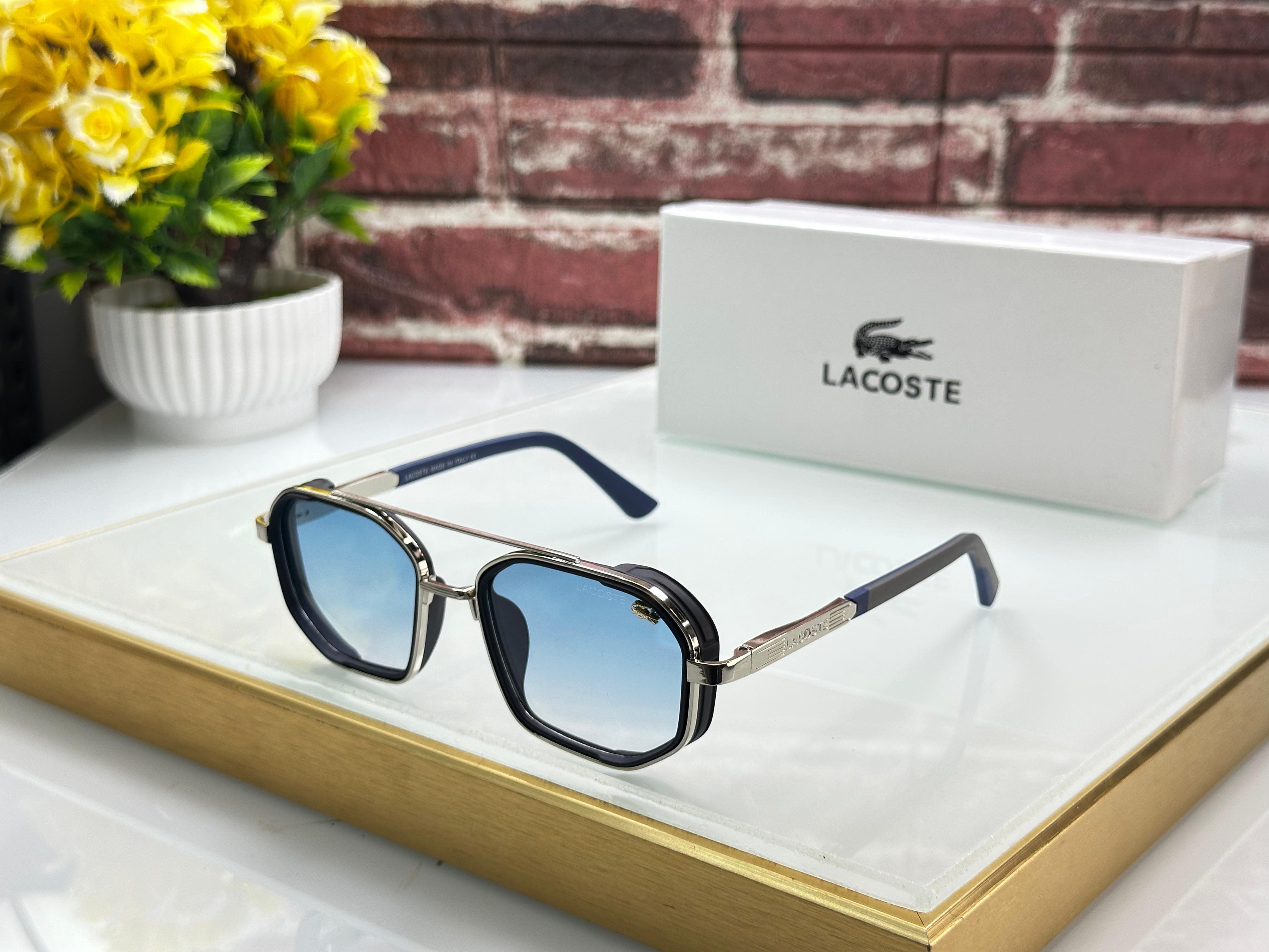 Lacoste Bold Rectangular Polarized Sunglasses - 5 Color Premium Series