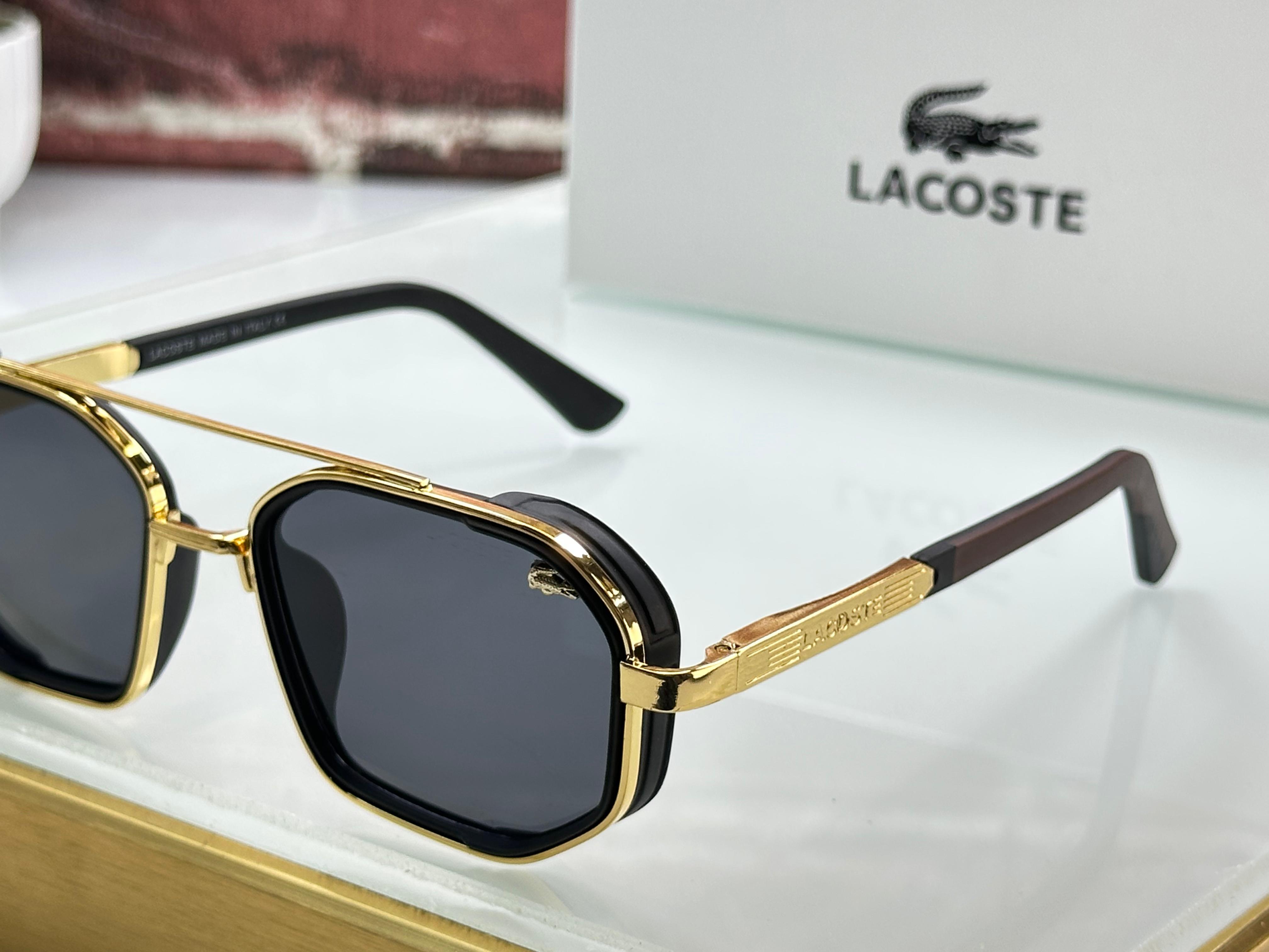 Lacoste Bold Rectangular Polarized Sunglasses - 5 Color Premium Series