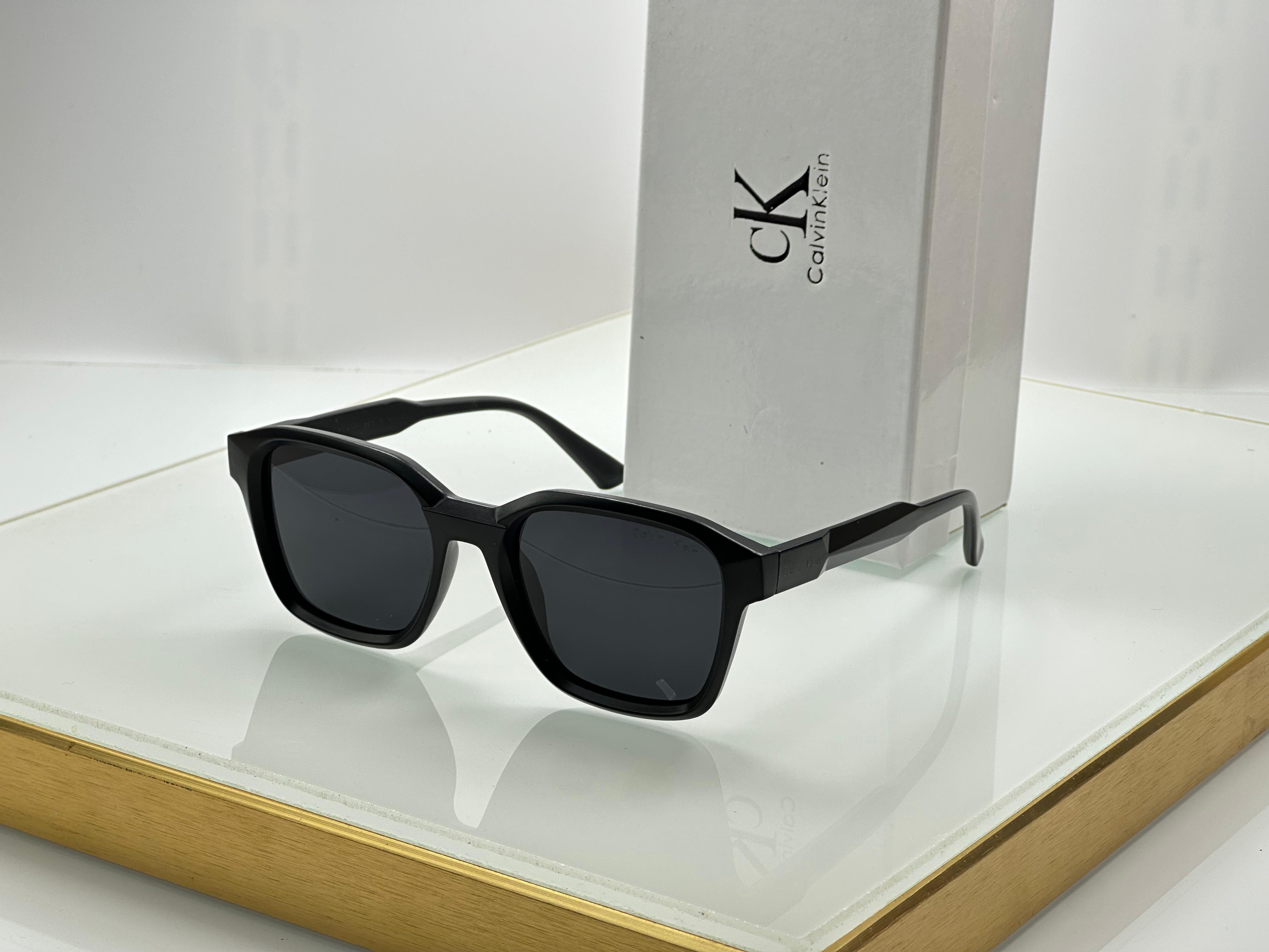 Calvin Klein Geometric Square Sunglasses - Crystal Acetate Series - 6 Colors