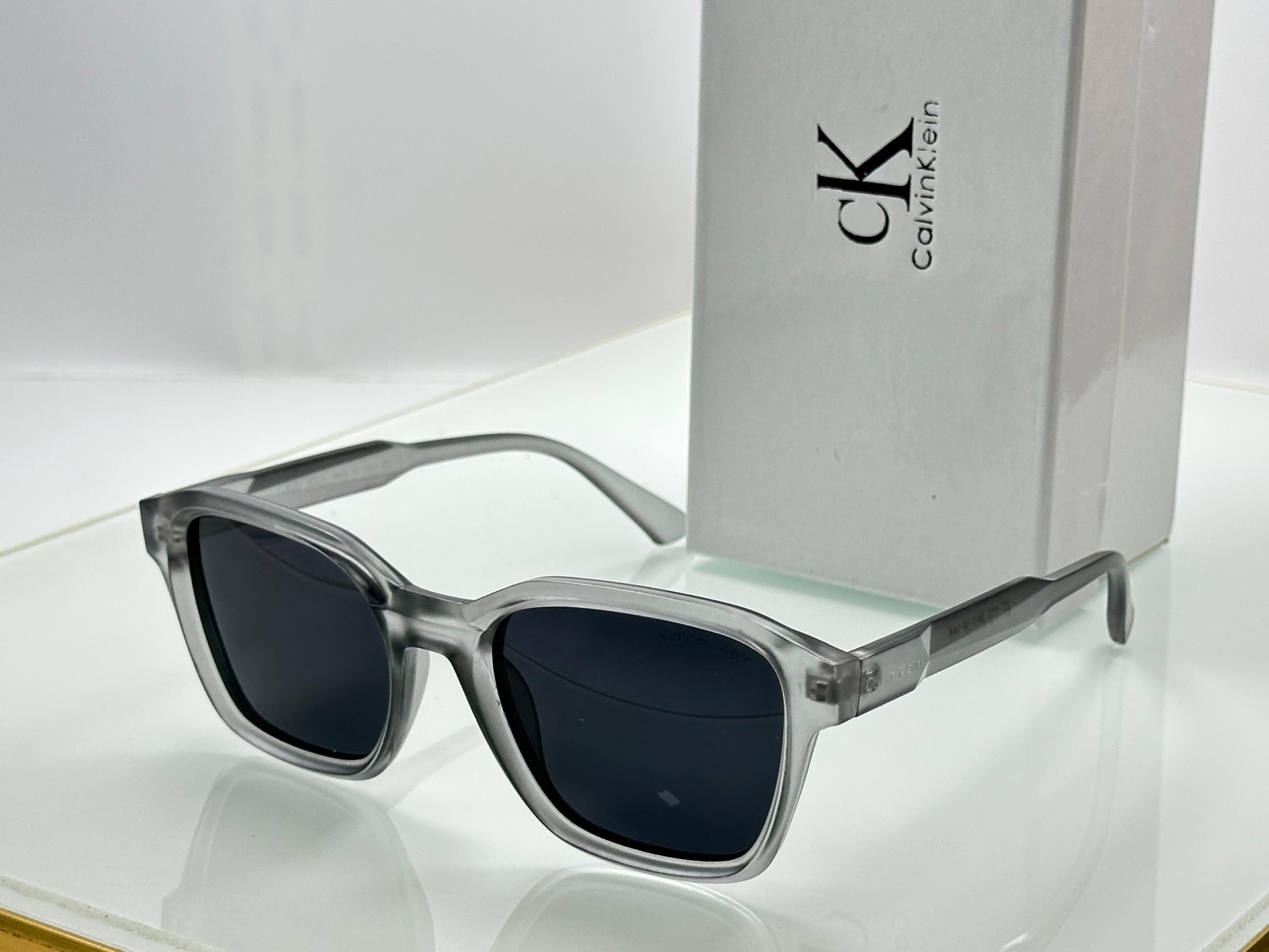Calvin Klein Geometric Square Sunglasses - Crystal Acetate Series - 6 Colors