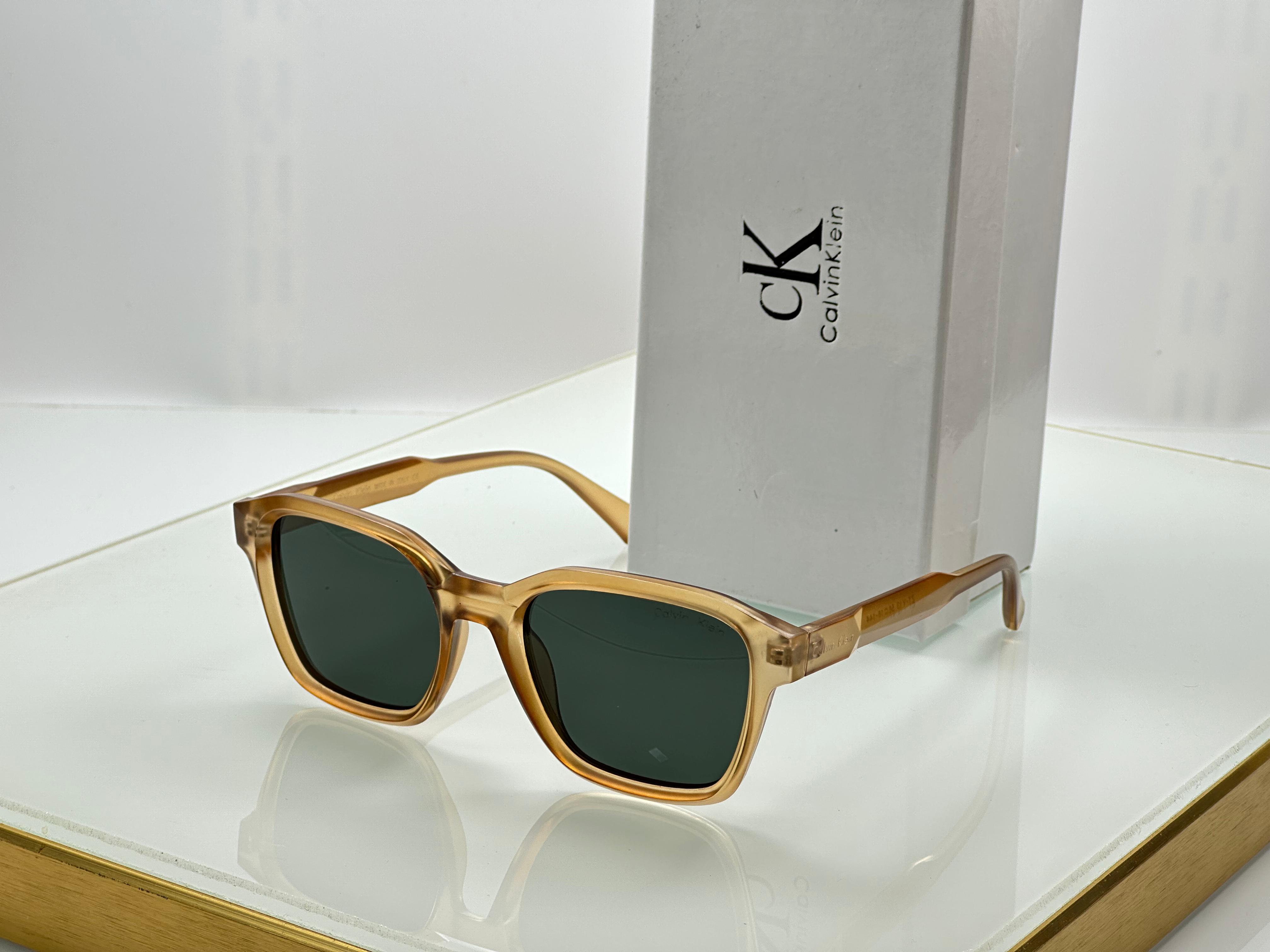 Calvin Klein Geometric Square Sunglasses - Crystal Acetate Series - 6 Colors