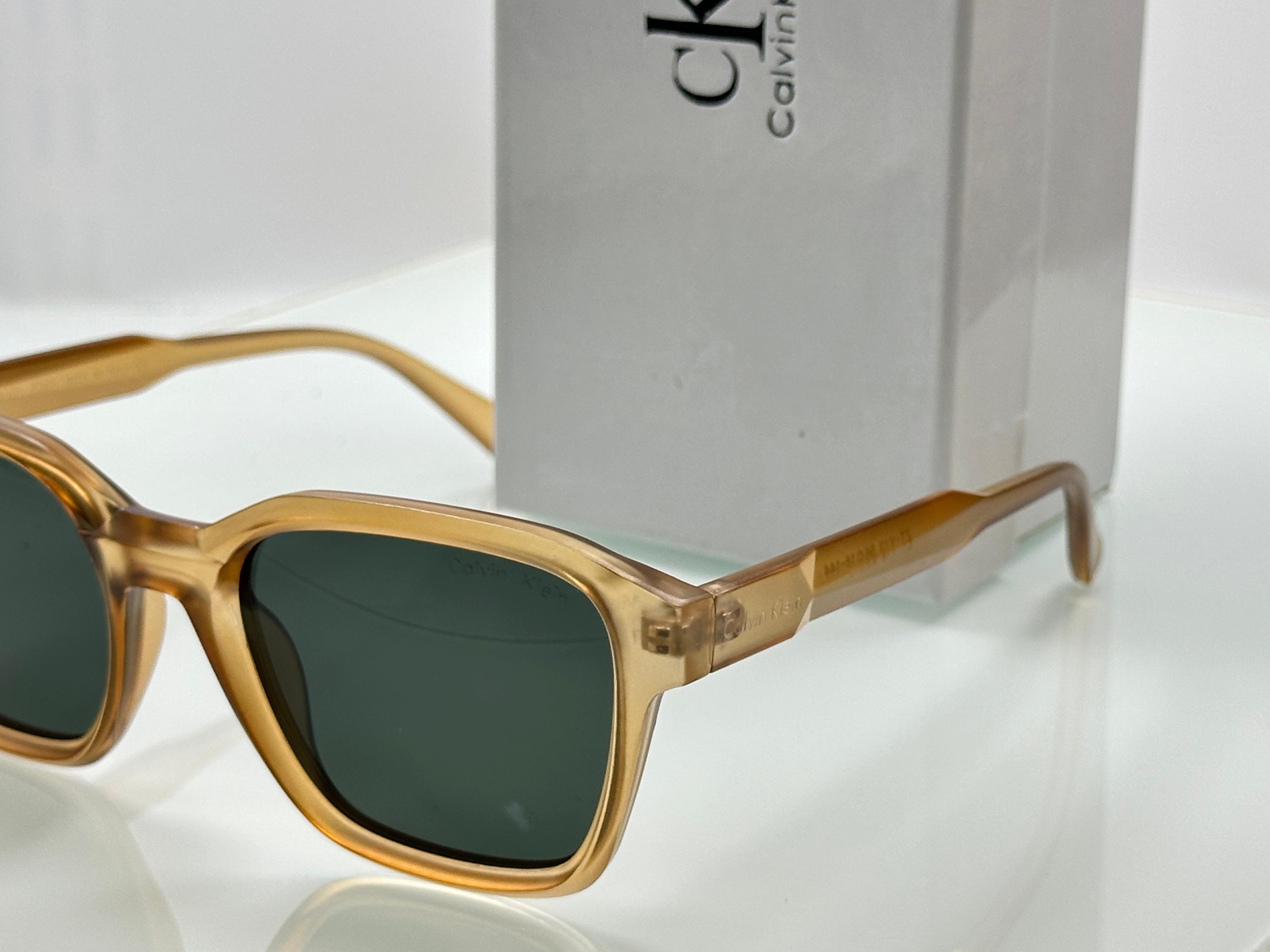 Calvin Klein Geometric Square Sunglasses - Crystal Acetate Series - 6 Colors