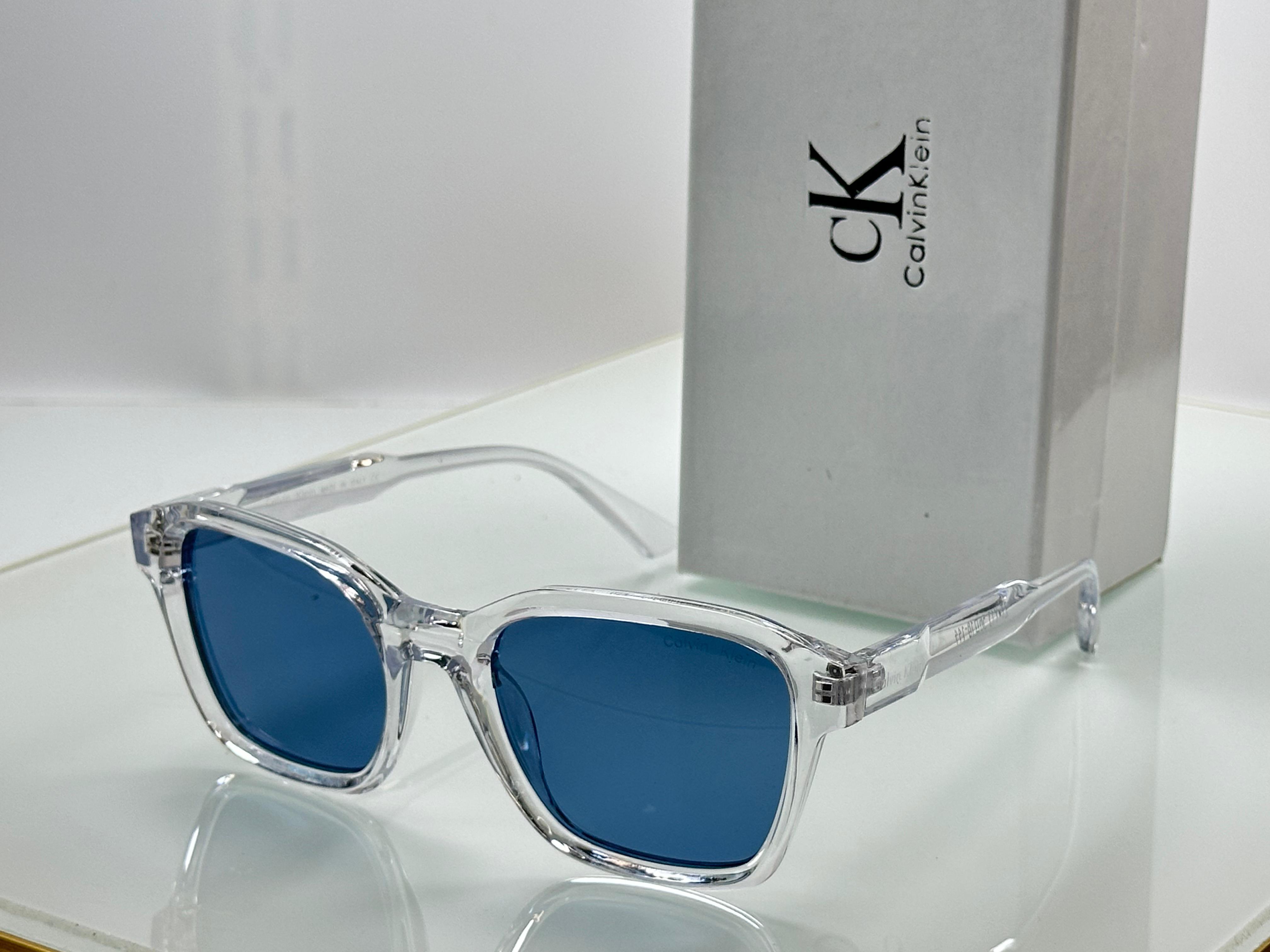 Calvin Klein Geometric Square Sunglasses - Crystal Acetate Series - 6 Colors