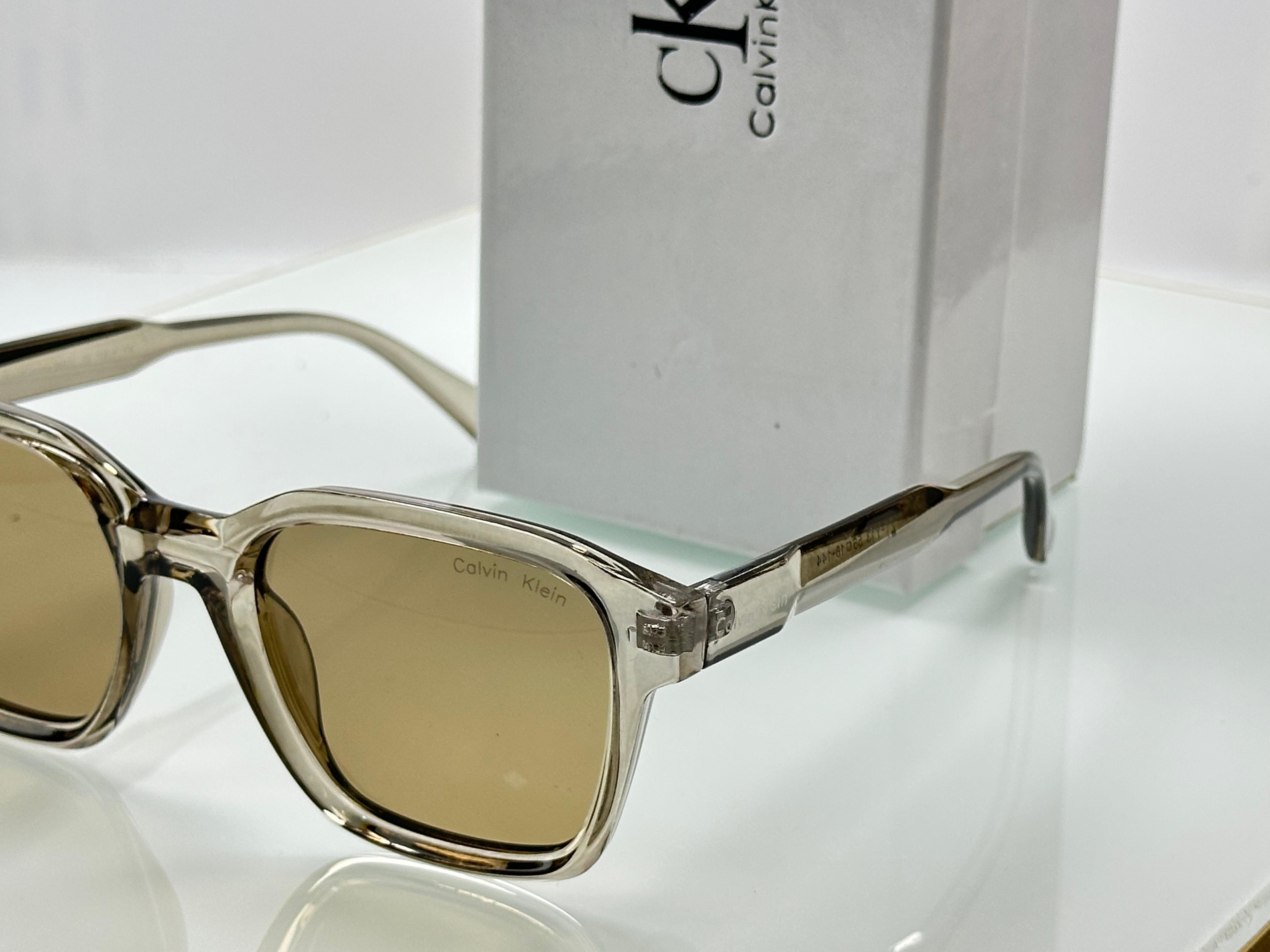 Calvin Klein Geometric Square Sunglasses - Crystal Acetate Series - 6 Colors