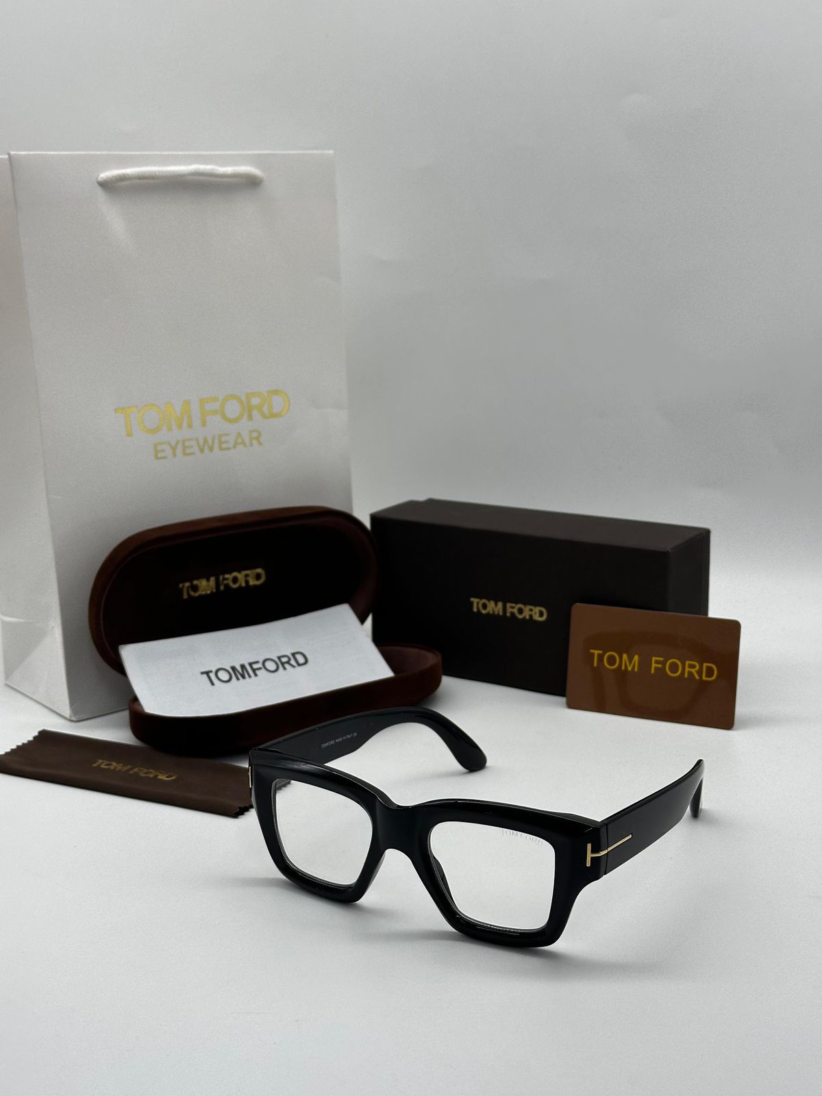 Tom Ford Thick Square Sunglasses - Signature T Logo Acetate - 4 Colors