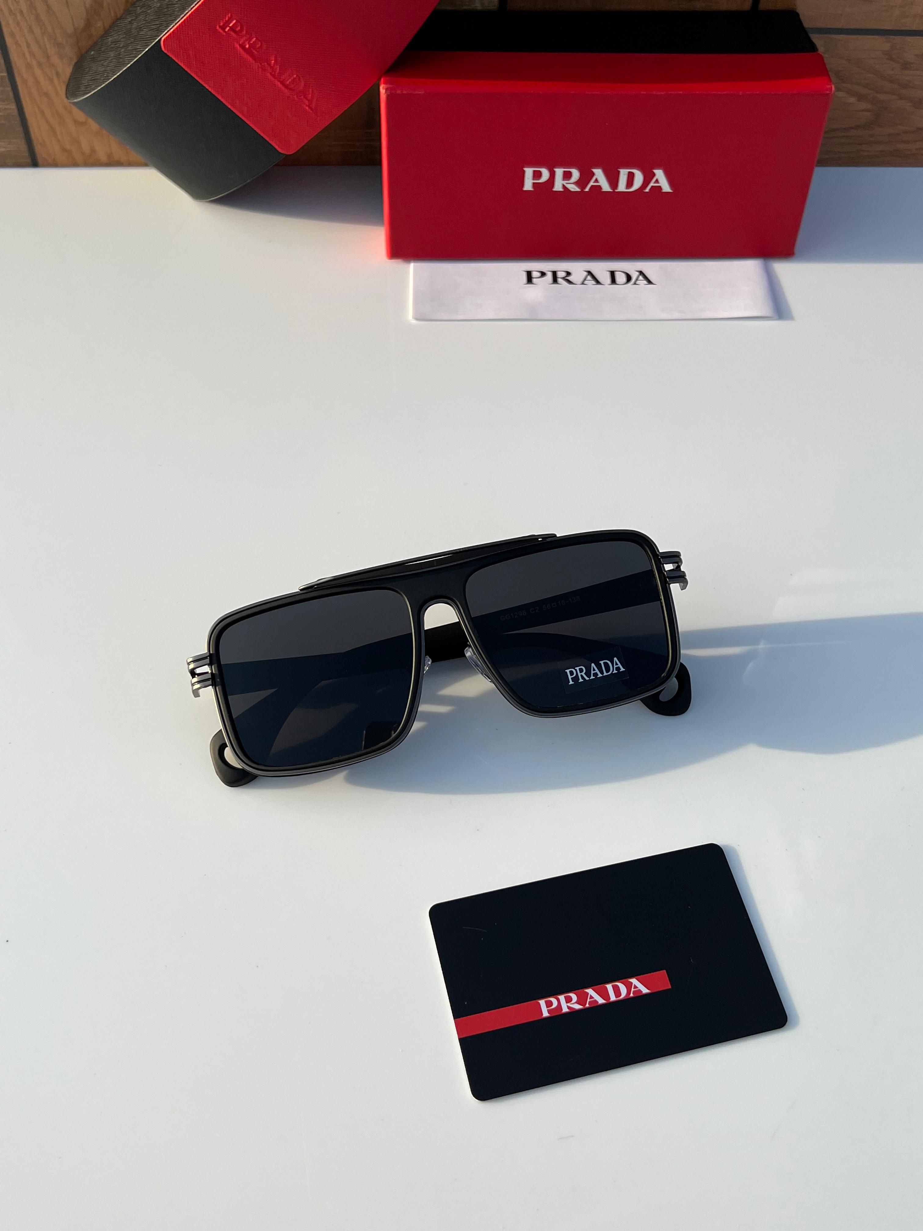 Prada Navigator Sunglasses - Metal Double Bridge - Gold & Gunmetal Editions