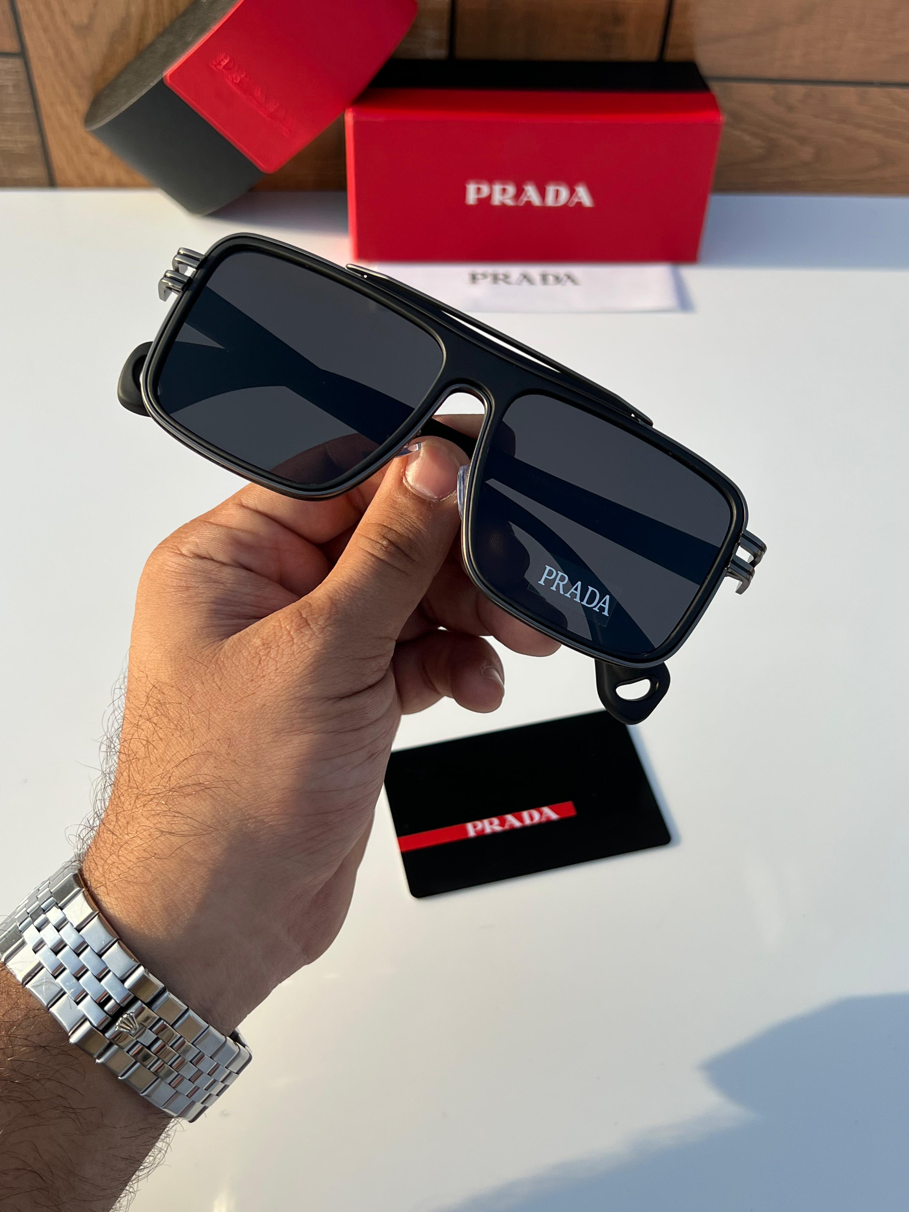 Prada Navigator Sunglasses - Metal Double Bridge - Gold & Gunmetal Editions