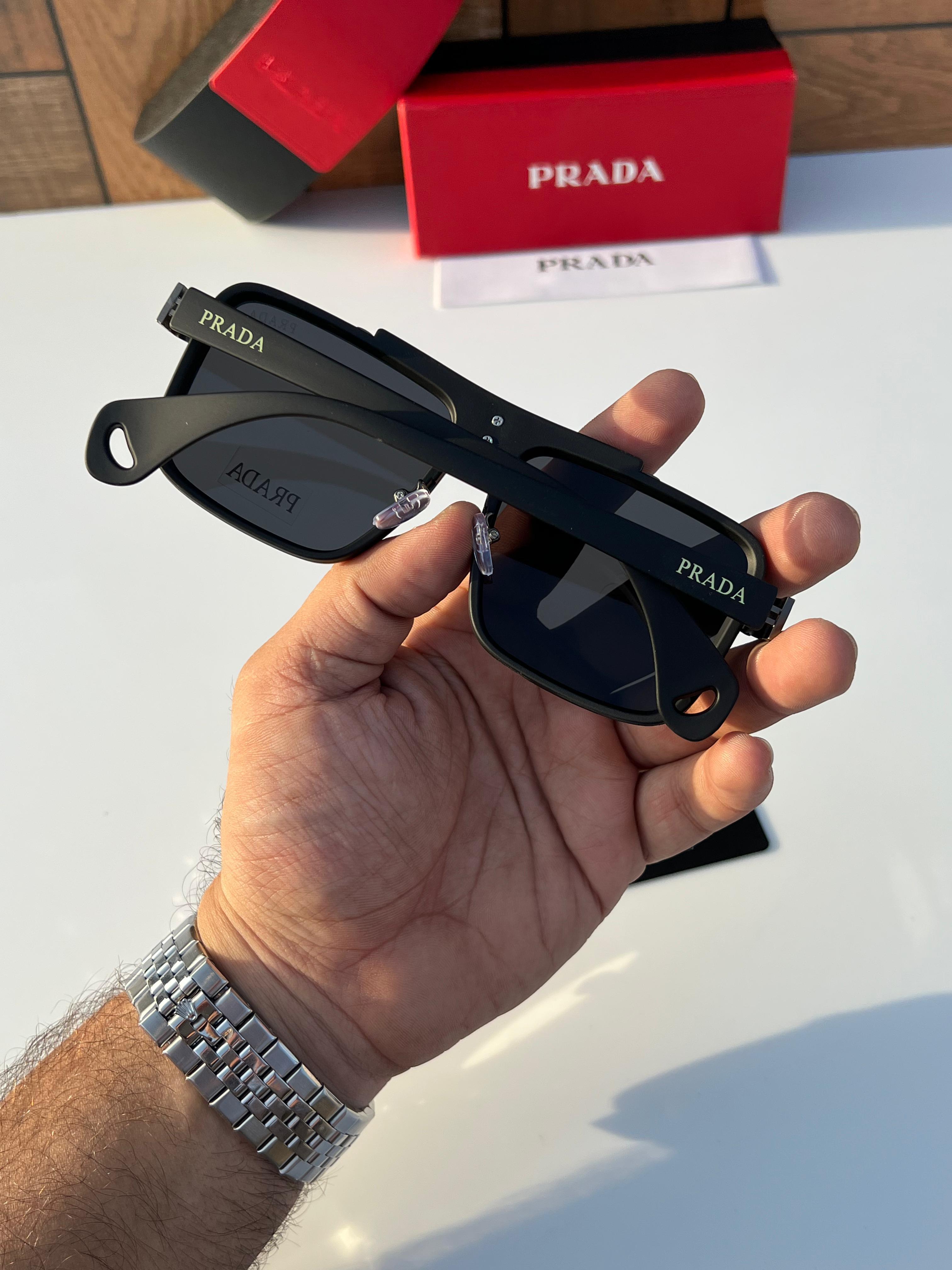 Prada Navigator Sunglasses - Metal Double Bridge - Gold & Gunmetal Editions