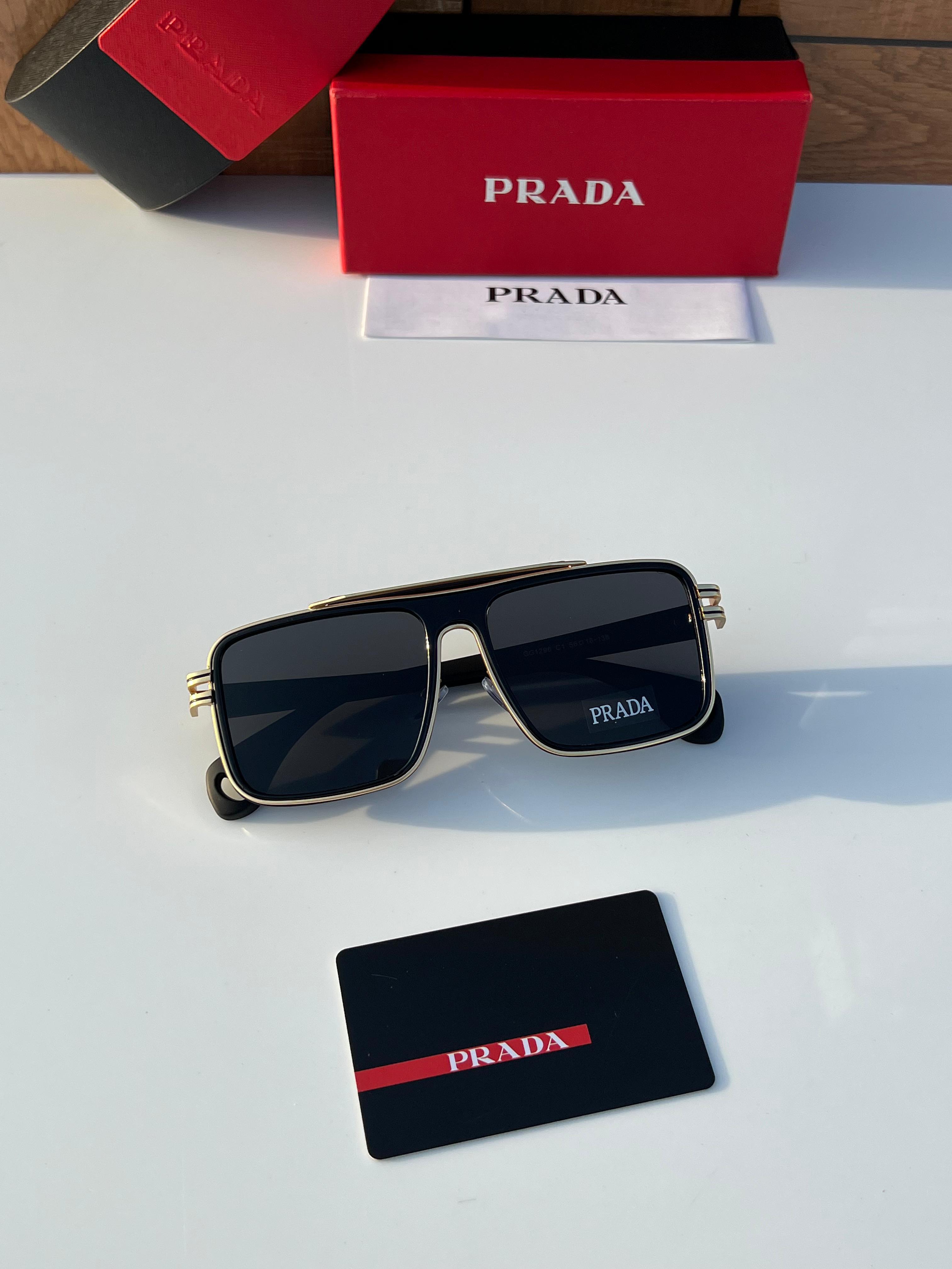 Prada Navigator Sunglasses - Metal Double Bridge - Gold & Gunmetal Editions