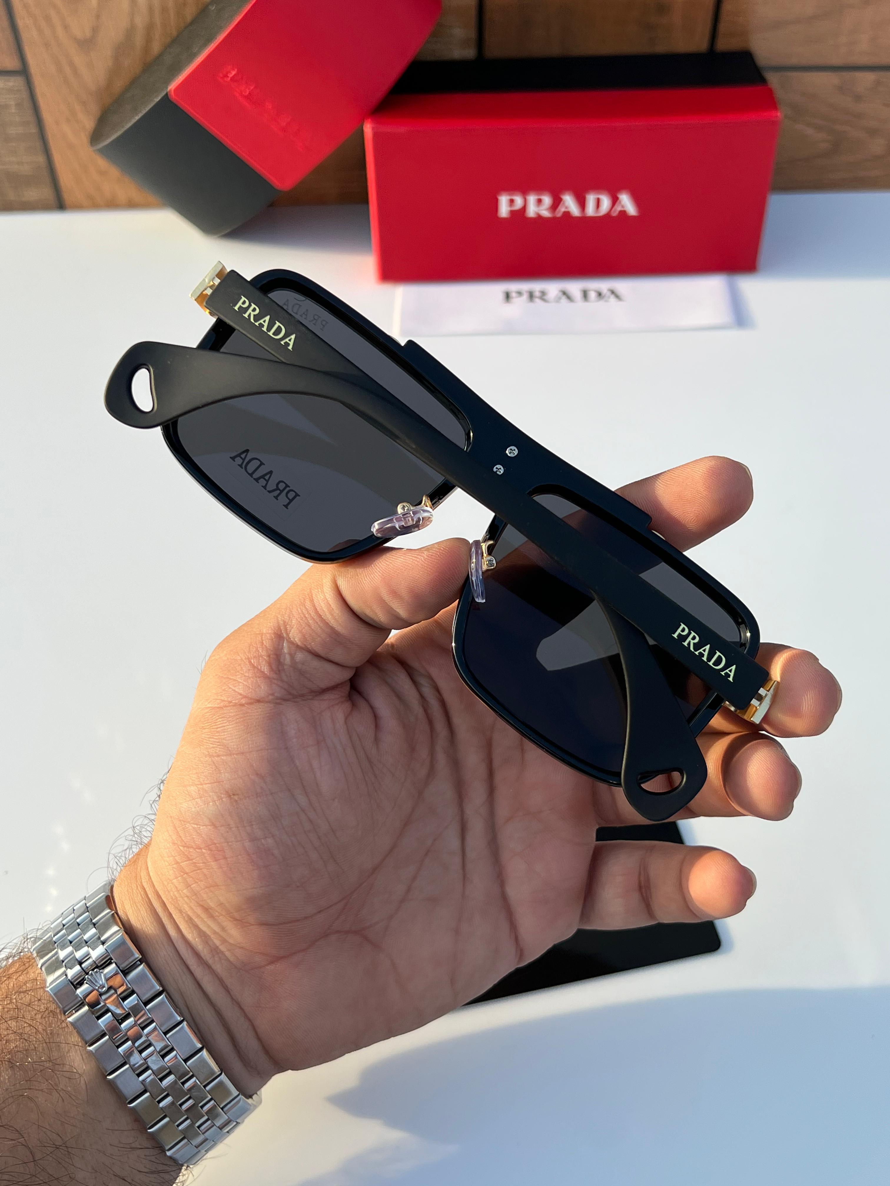 Prada Navigator Sunglasses - Metal Double Bridge - Gold & Gunmetal Editions