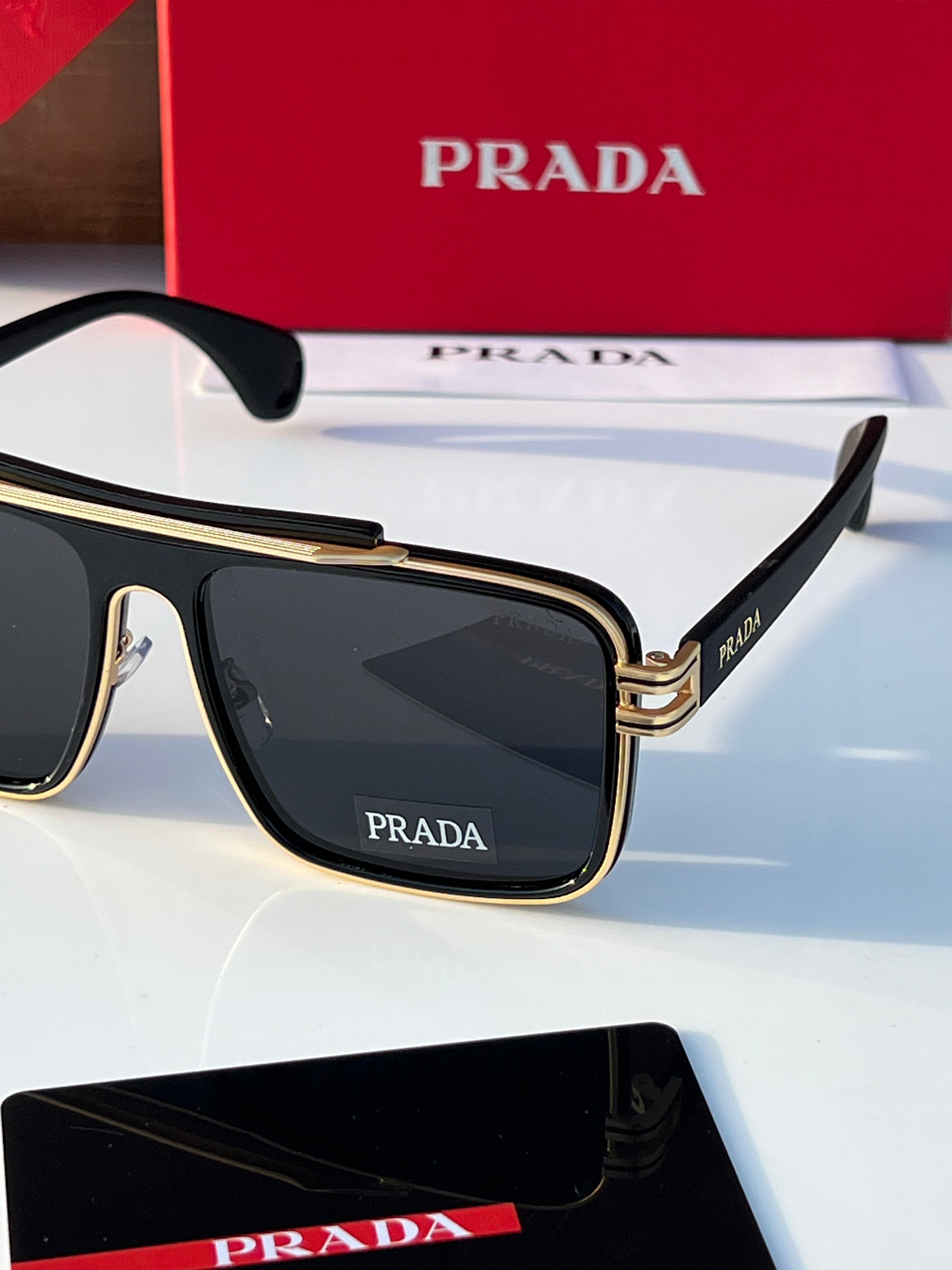 Prada Navigator Sunglasses - Metal Double Bridge - Gold & Gunmetal Editions