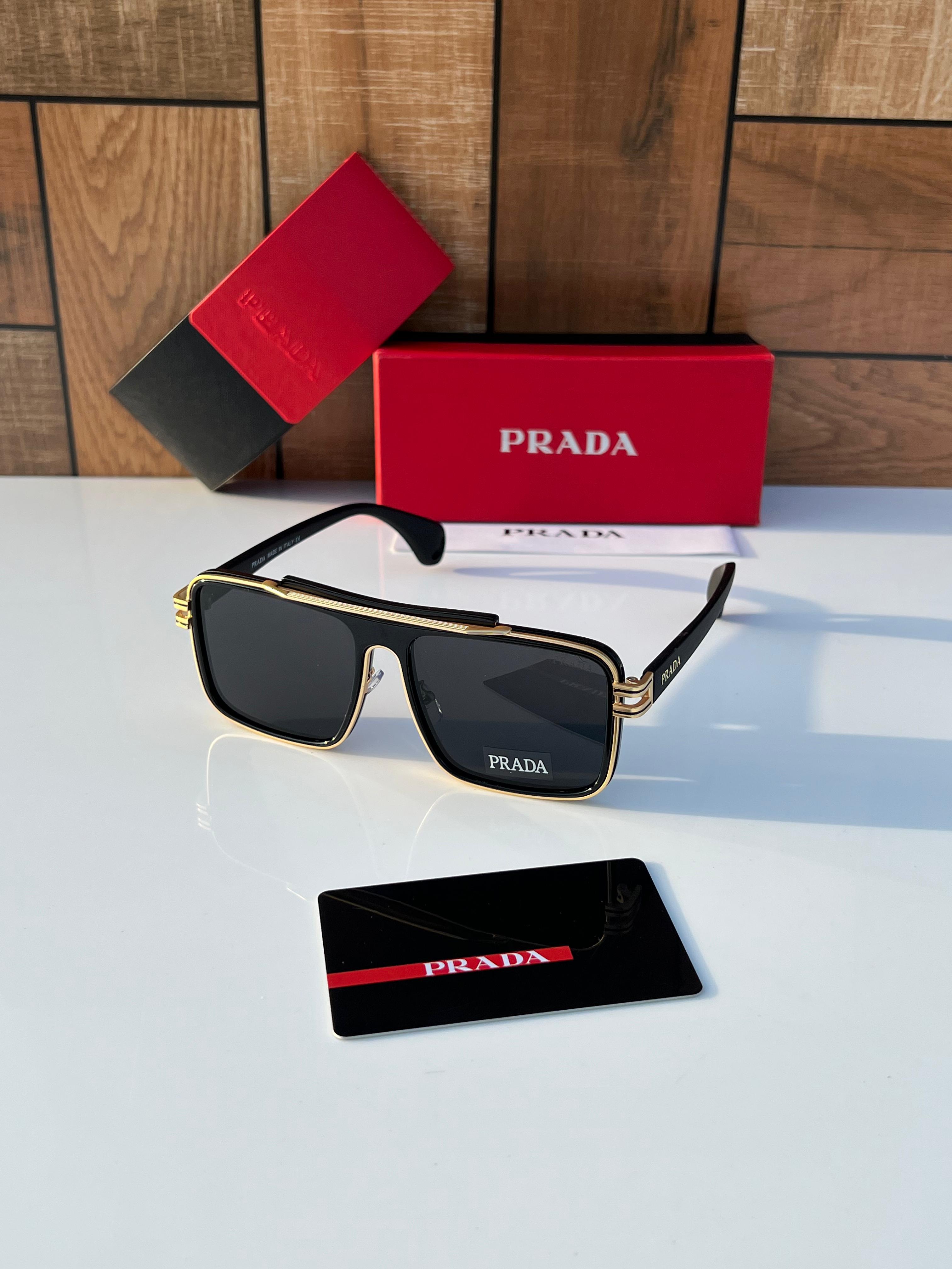 Prada Navigator Sunglasses - Metal Double Bridge - Gold & Gunmetal Editions