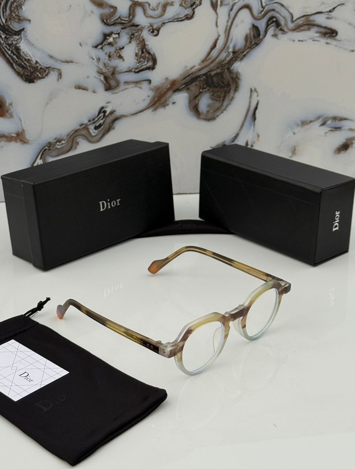 Dior Round Acetate Glasses - Vintage Panto Shape - 5 Colors
