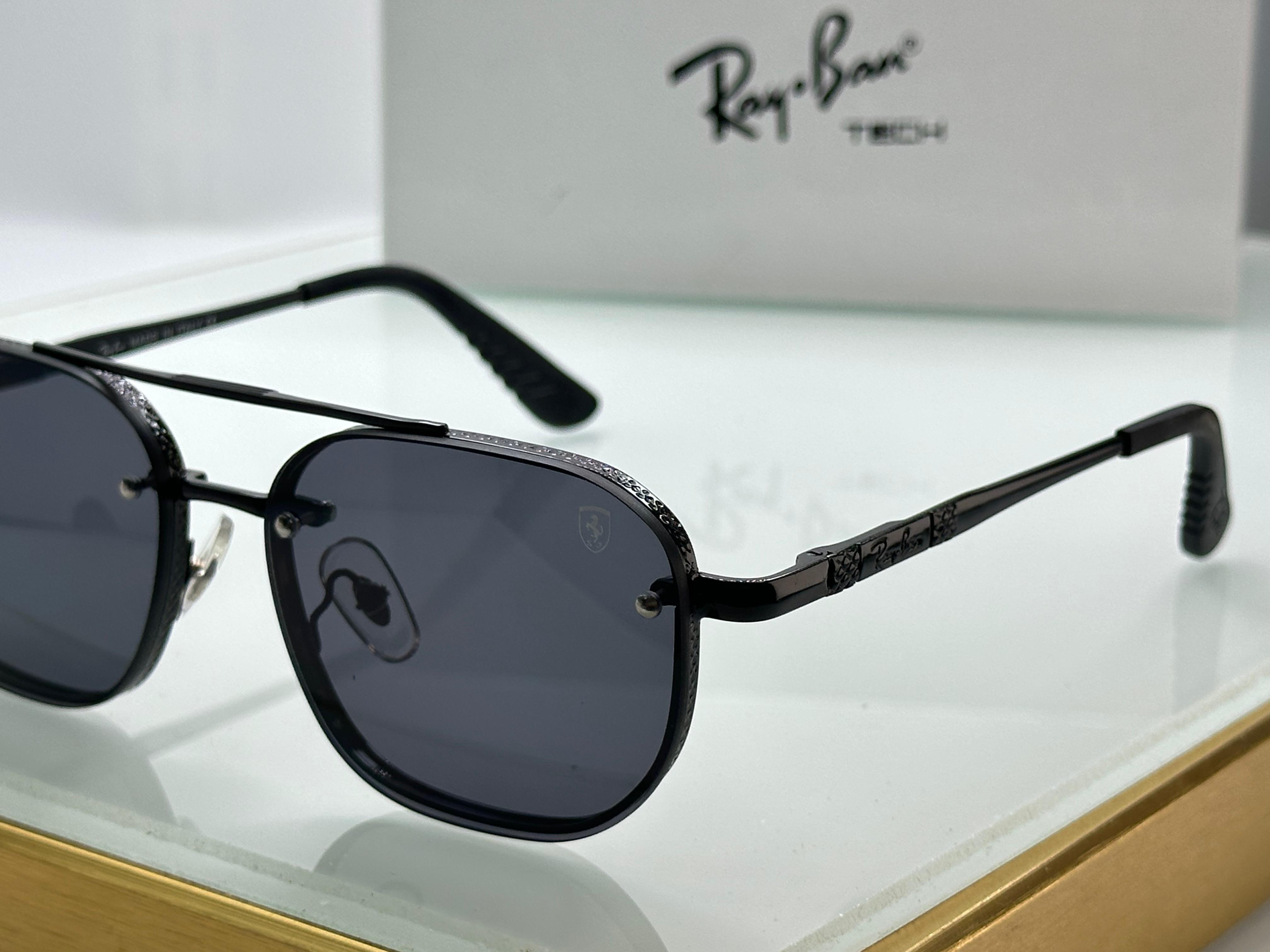 Ray-Ban x Ferrari Tech Aviator Sunglasses - Engraved Metal Frame - 6 Colors