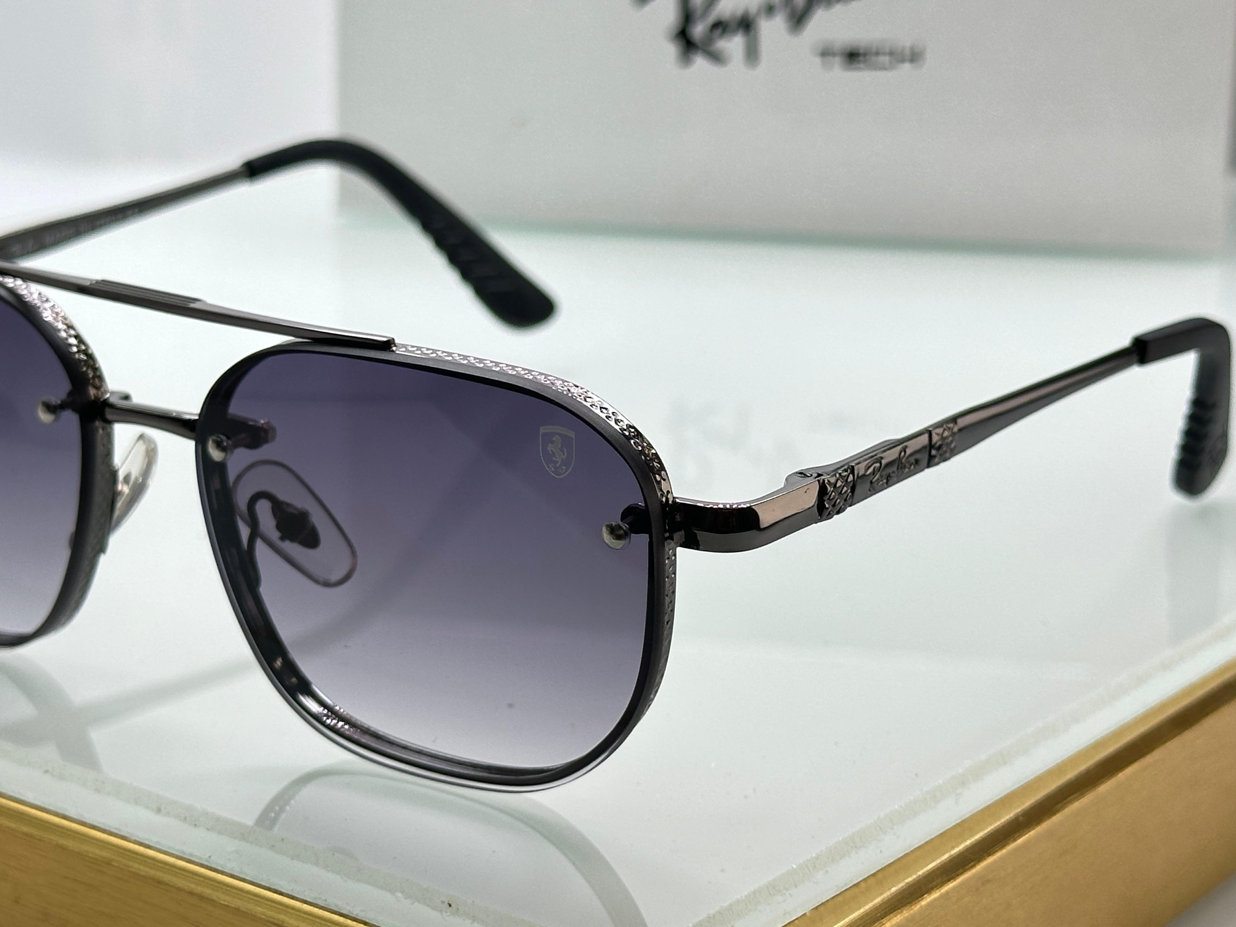 Ray-Ban x Ferrari Tech Aviator Sunglasses - Engraved Metal Frame - 6 Colors