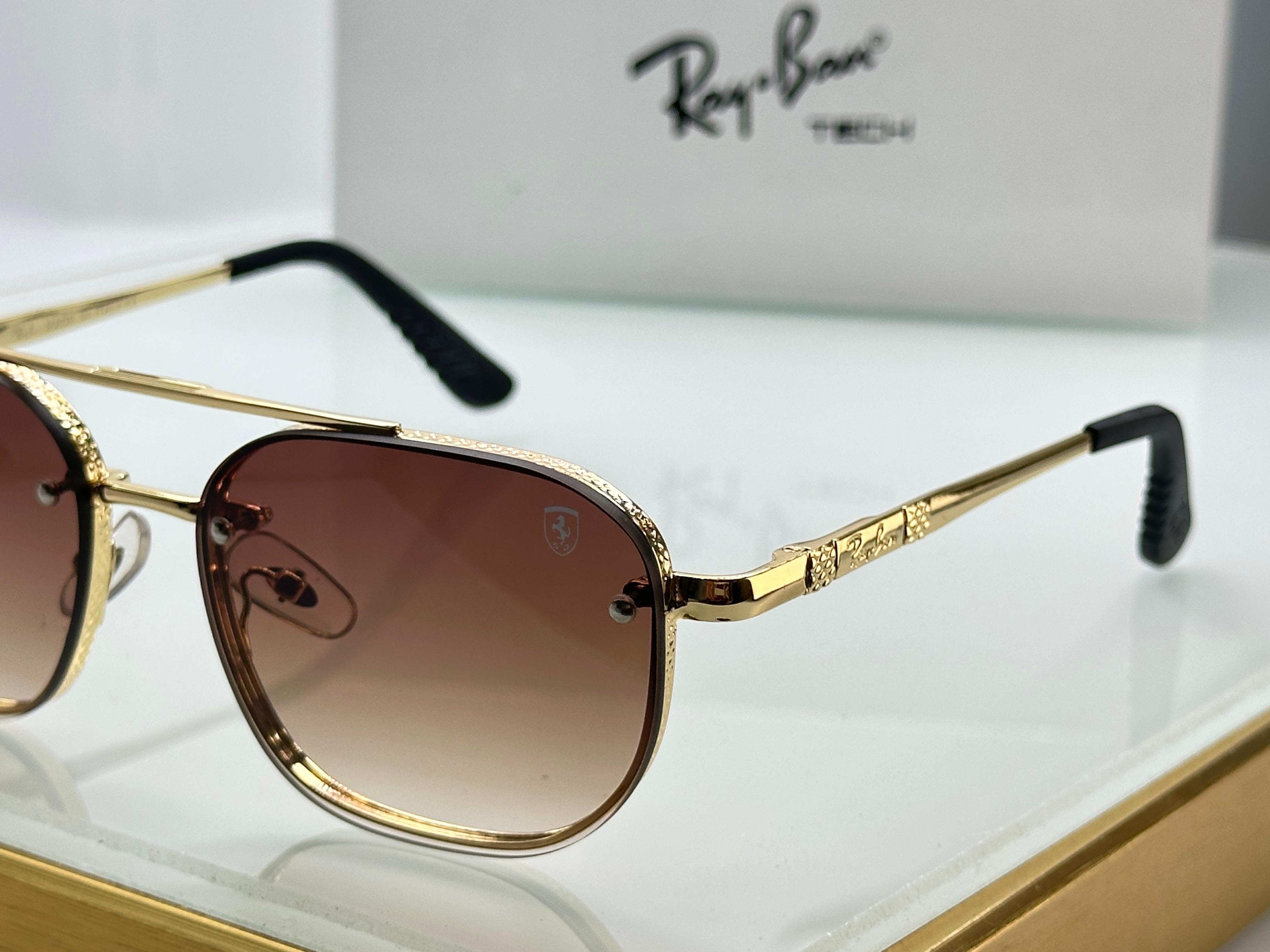 Ray-Ban x Ferrari Tech Aviator Sunglasses - Engraved Metal Frame - 6 Colors