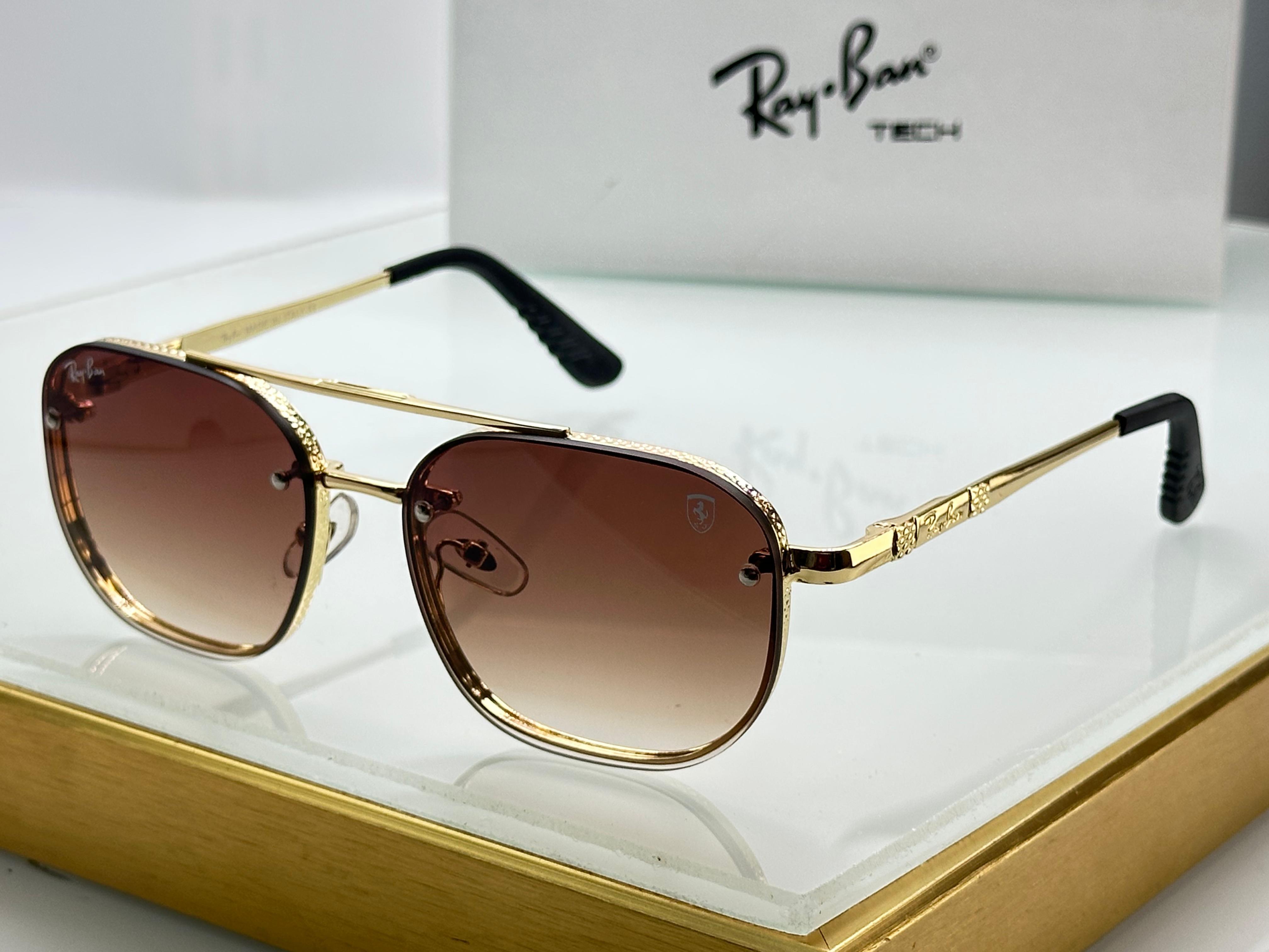 Ray-Ban x Ferrari Tech Aviator Sunglasses - Engraved Metal Frame - 6 Colors