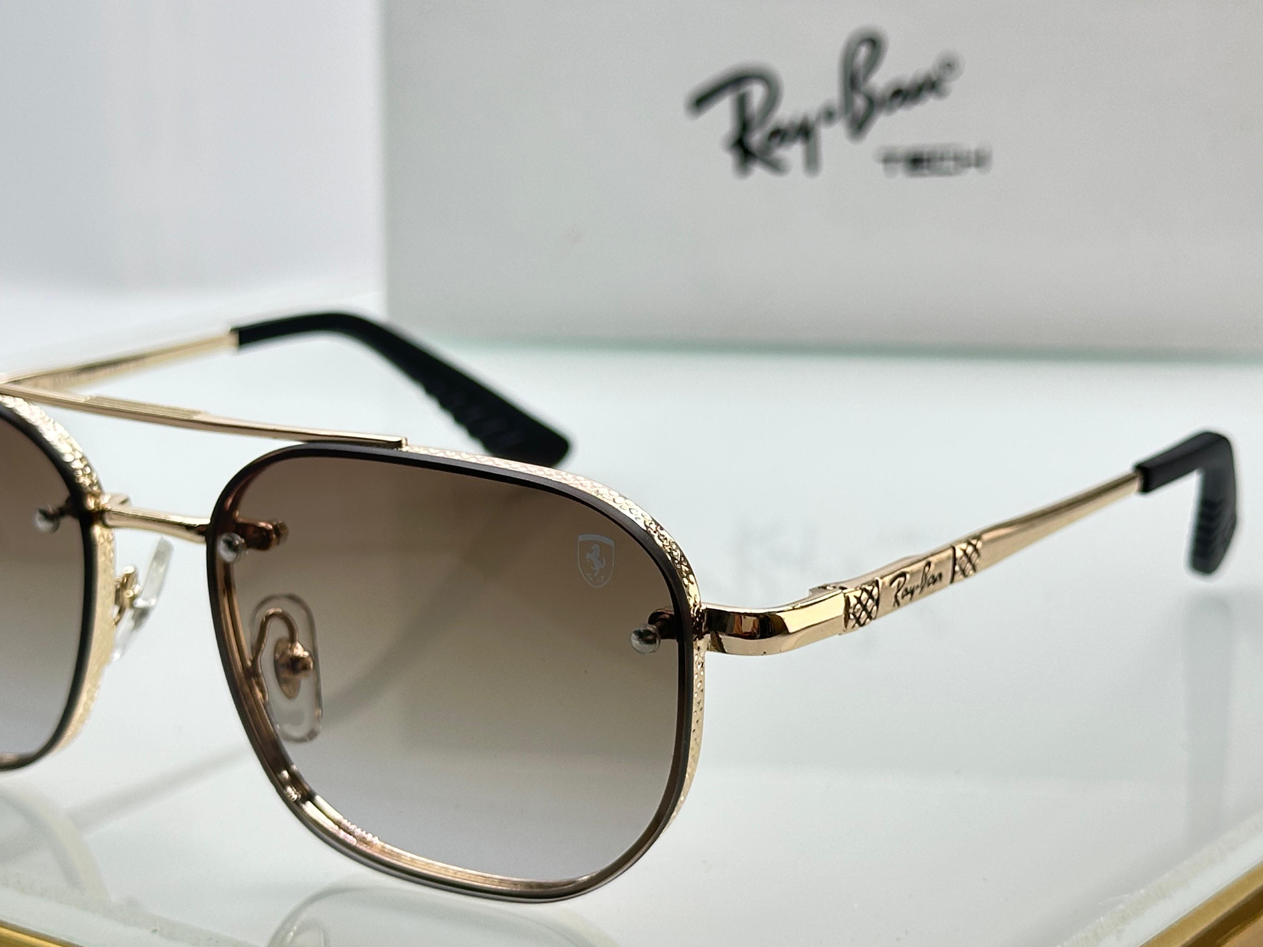 Ray-Ban x Ferrari Tech Aviator Sunglasses - Engraved Metal Frame - 6 Colors