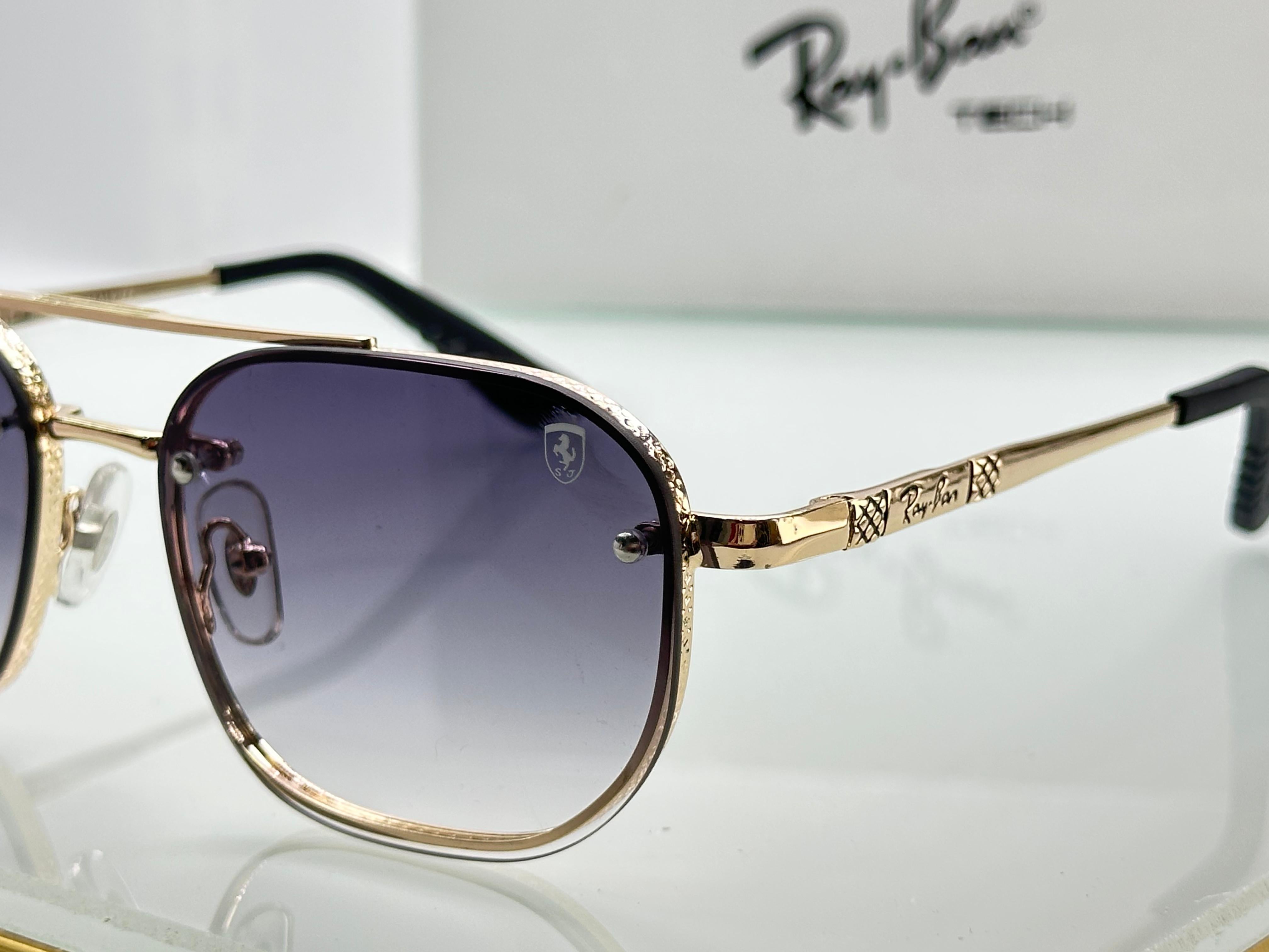 Ray-Ban x Ferrari Tech Aviator Sunglasses - Engraved Metal Frame - 6 Colors