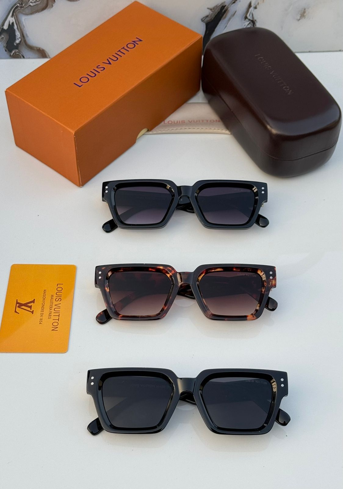 Louis Vuitton Bold Square Sunglasses | Chunky Acetate Frames | 5 Colors