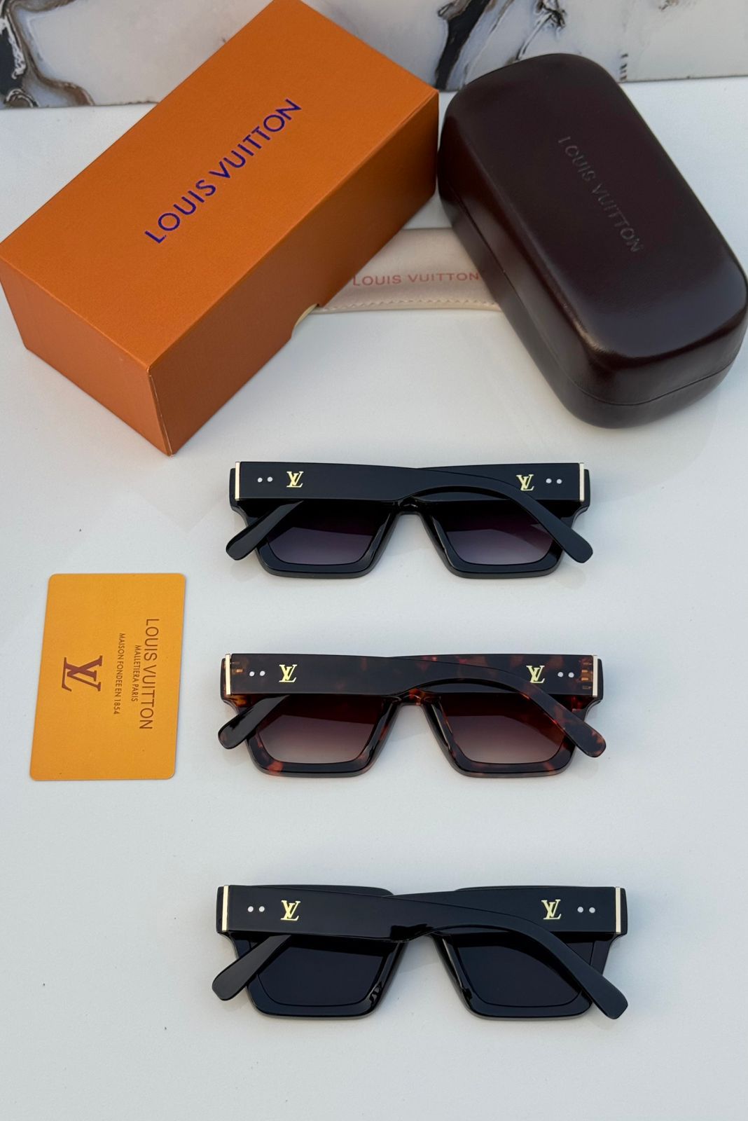 Louis Vuitton Bold Square Sunglasses | Chunky Acetate Frames | 5 Colors